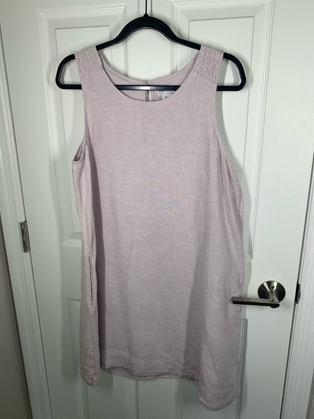 Nicole Miller pastel lilac/lavender linen sheath dress size large